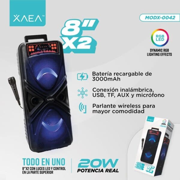 Parlante Torre 8” X2
