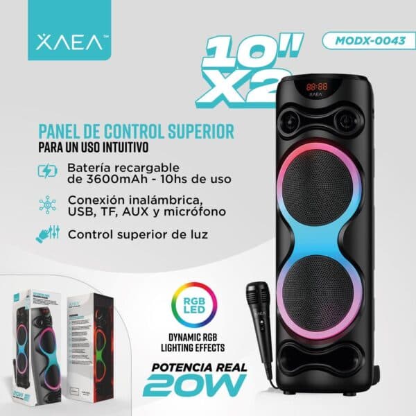 Parlante Torre 10” X2