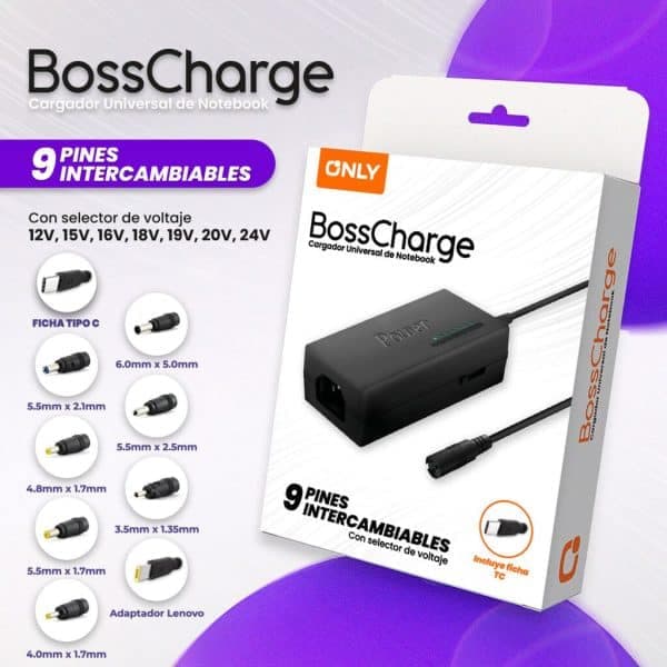Cargador de notebook 96W - 9 conectores