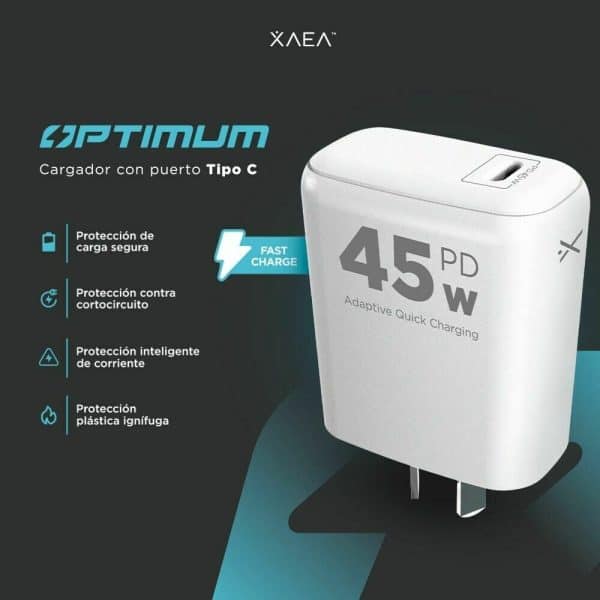 Adaptador - Cargador 220V - Tipo C - OPTIMUM
